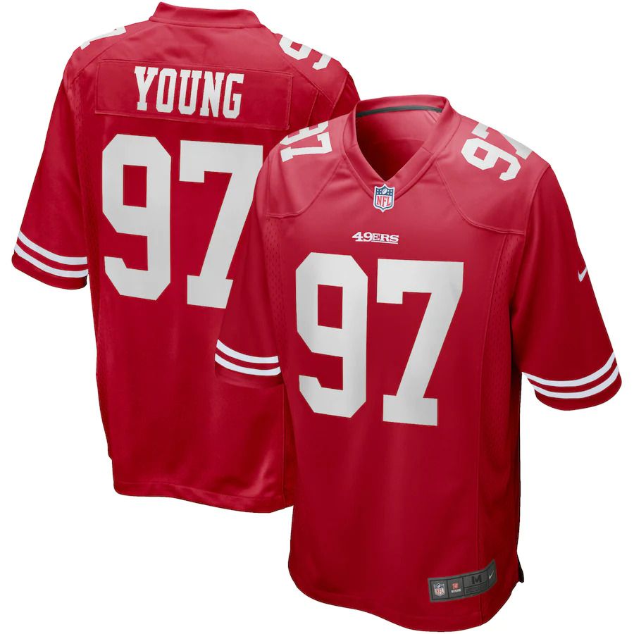 Men San Francisco 49ers 97 Bryant Young Nike Scarlet Game Retired Player NFL Jersey